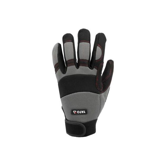 Перчатки робочі з застібкою-липучкою YATO штучна шкіра + синтетична тканина, розмір 10 (YT-74664), фото , зображення 5 | SNABZHENIE.com.ua