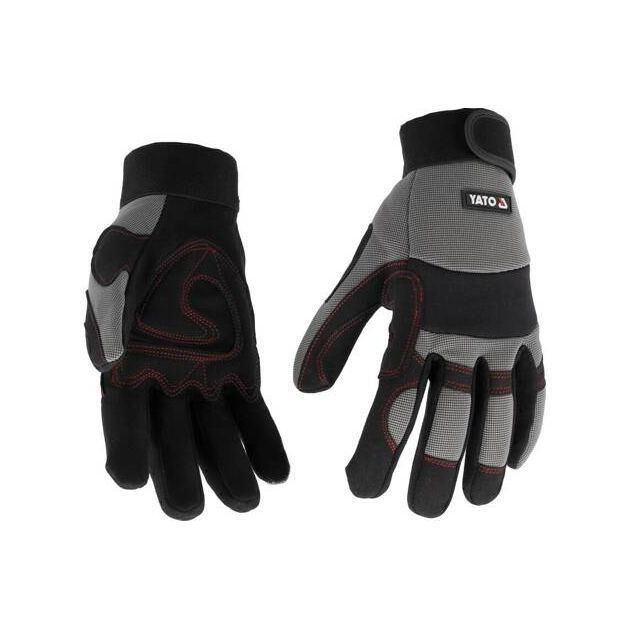 Перчатки робочі з застібкою-липучкою YATO, штучна шкіра + синтетика, розмір 9 (YT-74663), фото , зображення 2 | SNABZHENIE.com.ua