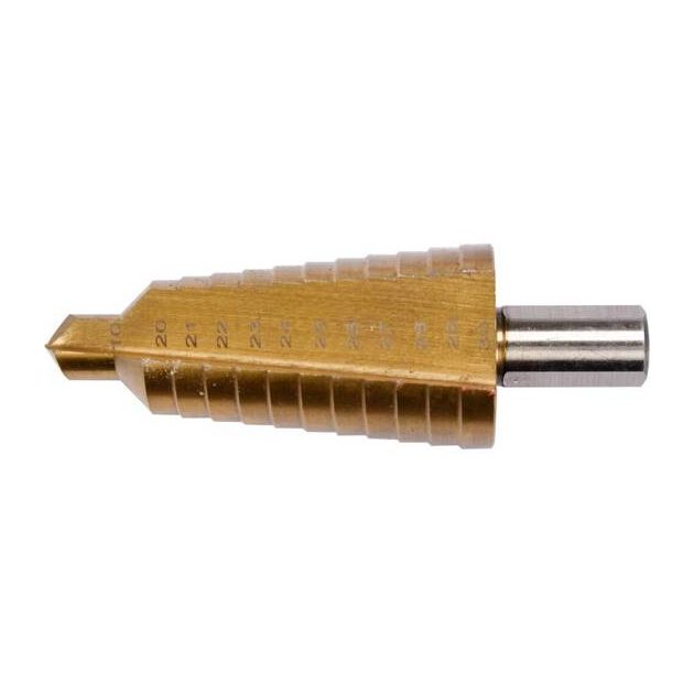 Сверло конічне ступеневе титанове по металлу YATO HSS 4241, 10-30 мм, L = 87/60 мм (YT-44746), фото , зображення 3 | SNABZHENIE.com.ua Сверло конічне ступеневе титанове по металлу YATO HSS 4241, 10-30 мм, L = 87/60 мм (YT-44746), фото , зображення 3 | SNABZHENIE.com.ua