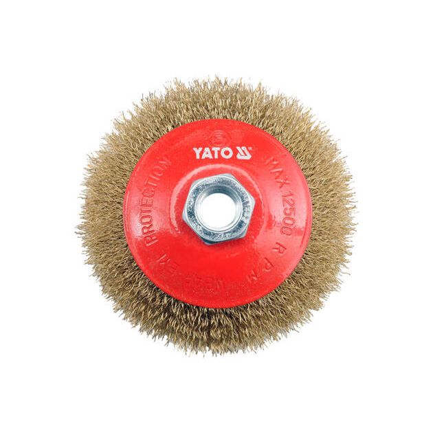 Дисковая щётка YATO Ø100 мм с гайкой М14 [8/64], фото , изображение 2 | SNABZHENIE.com.ua