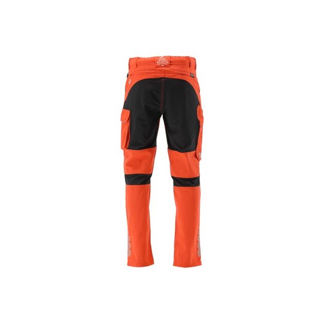 Штани робочі YATO 4-WAY стреч, оранжево-чорні, 3XL, 11 кишень, фото , изображение 4 | SNABZHENIE.com.ua