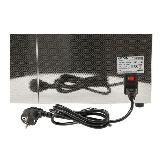 Ультразвукова мийка YATO 50x33x29 см, 22 л, 480 Вт, 230 В, 0-80ºС, фото , изображение 13 | SNABZHENIE.com.ua