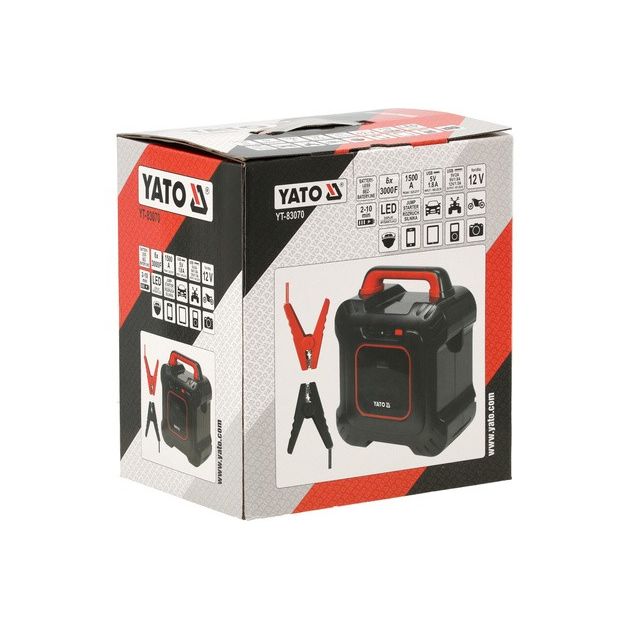 Пусковий конденсатор YATO 2.7V 3 kFa x6 живлення через USB 5V, 1.8A: вихідний 12V, 1.5kА, час 2-10 хв, фото , зображення 10 | SNABZHENIE.com.ua