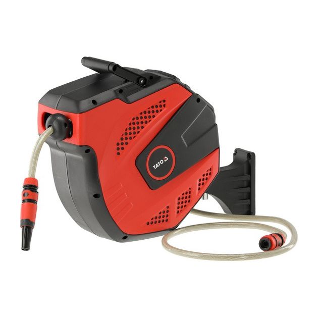 Шланг водяний ПВХ на автозмот котушці YATO з сполучн муфтами 1/2",Ø=11.5мм,тиск-8 Bar,l=15м+наконечн, фото , зображення 2 | SNABZHENIE.com.ua