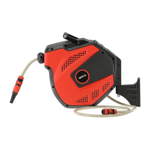 Шланг водяний ПВХ на автозмот котушці YATO з сполучн муфтами 1/2",Ø=11.5мм,тиск-8 Bar,l=15м+наконечн, фото , зображення 3 | SNABZHENIE.com.ua