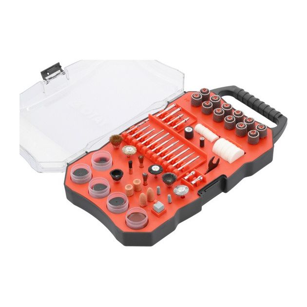 Набор насадок для мини-шлифмашинок YATO, 201 элемент, шпиндели Ø=3,2мм, фото , изображение 2 | SNABZHENIE.com.ua