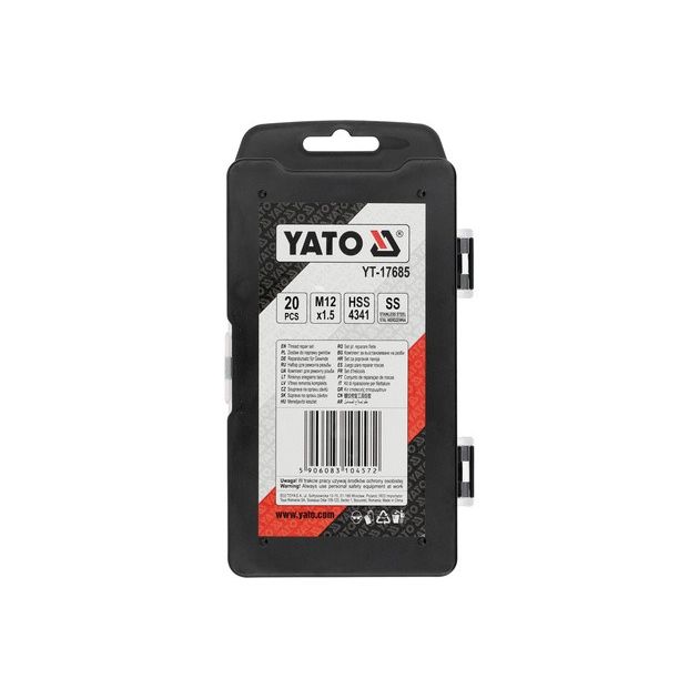 Инструменты и вставки для ремонта резьбы YATO М12 х 1.5 мм, 20 шт., фото , изображение 3 | SNABZHENIE.com.ua
