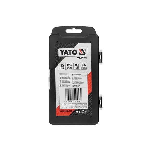Інструменти і вставки для ремонту різьби YATO М14 х 1.25 мм, компл. 15 шт. [10/30], фото , зображення 3 | SNABZHENIE.com.ua
