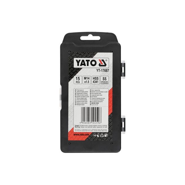 Инструменты и вставки для ремонта резьбы YATO М14 х 1.5 мм, 15 шт., фото , изображение 3 | SNABZHENIE.com.ua