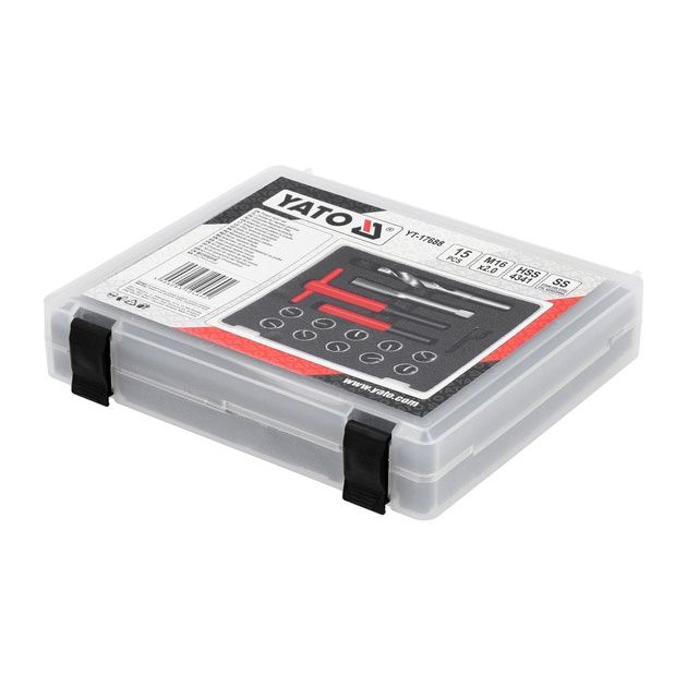 Комплект инструментов для ремонта резьбы YATO М16 х 2.0 мм, 15 шт., фото , изображение 3 | SNABZHENIE.com.ua