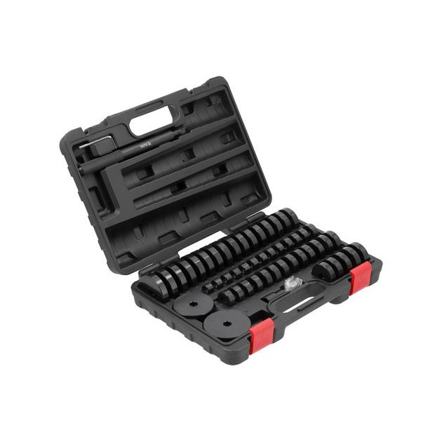 Засоби регуляції підшипників, сальників YATO 2 штифти l= 115/215 мм, перехідники Ø= 18-47 мм, 52 шт, фото , зображення 4 | SNABZHENIE.com.ua