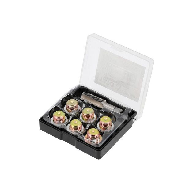 Набор инструментов для ремонта масляных пробок YATO M18 x 1.5 мм, 7 эл., фото , изображение 2 | SNABZHENIE.com.ua