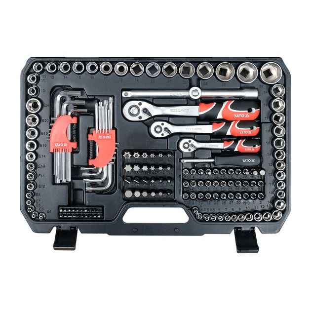 Набор торцевых головок YATO 1/2, 3/8, 1/4, 198 предметов, фото , изображение 2 | SNABZHENIE.com.ua