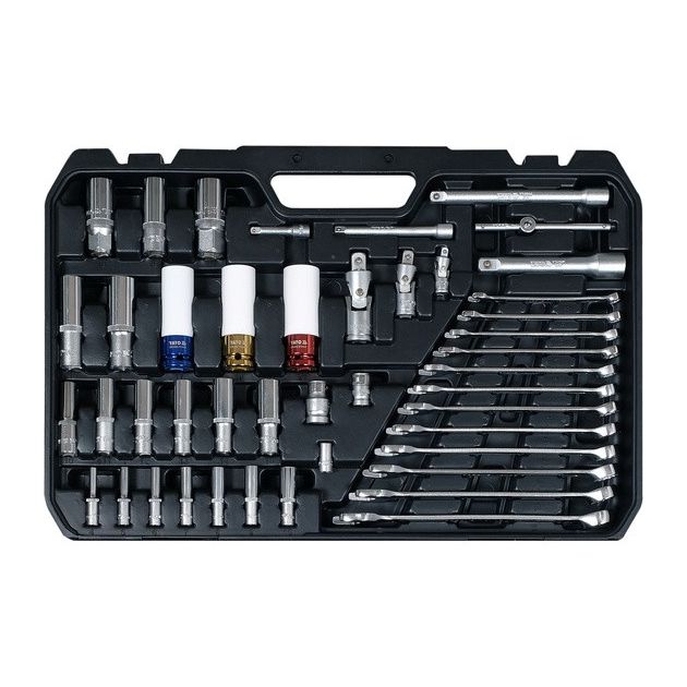 Набор торцевых головок YATO 1/2, 3/8, 1/4, 198 предметов, фото , изображение 3 | SNABZHENIE.com.ua