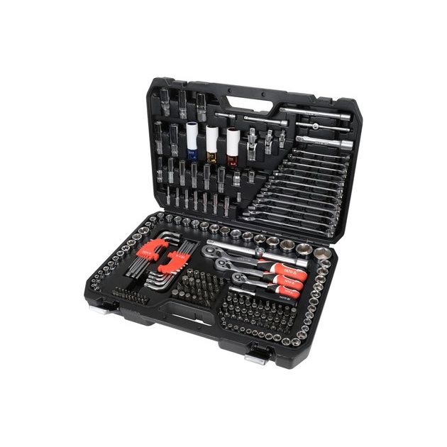 Набор торцевых головок YATO 1/2, 3/8, 1/4, 198 предметов, фото , изображение 4 | SNABZHENIE.com.ua