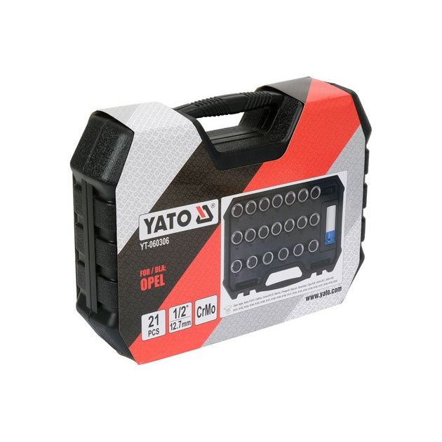 Торцеві головки до гвинтів колісних дисків авто OPEL YATO: з квадратом- 1/2", компл. 21 шт [5], фото , зображення 4 | SNABZHENIE.com.ua