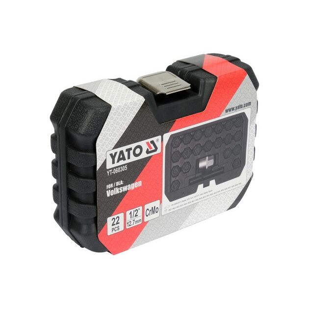 Комплект торцевих головок YATO для коліс VW, 22 шт, 1/2 [YT-060305], фото , зображення 4 | SNABZHENIE.com.ua
