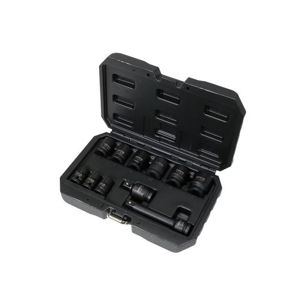 Набор ударных головок YATO 1/2", M10-M27 мм, 11 предметов с удлинителем, фото , изображение 2 | SNABZHENIE.com.ua