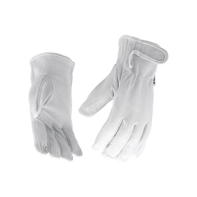 Перчатки рабочие белые YATO с липучкой, кожа, размер 10 (YT-74647), фото , изображение 3 | SNABZHENIE.com.ua
