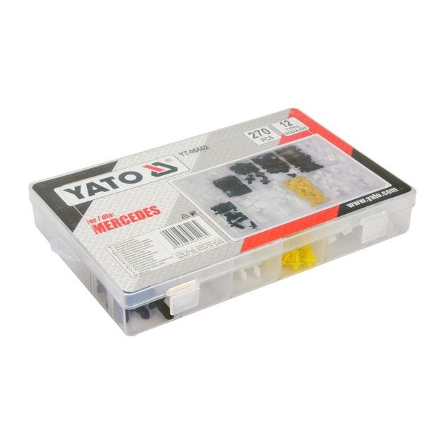 Набор креплений обшивки MERCEDES YATO, 270 шт, 12 типов (YT-06662), фото , изображение 4 | SNABZHENIE.com.ua Набор креплений обшивки MERCEDES YATO, 270 шт, 12 типов (YT-06662), фото , изображение 4 | SNABZHENIE.com.ua