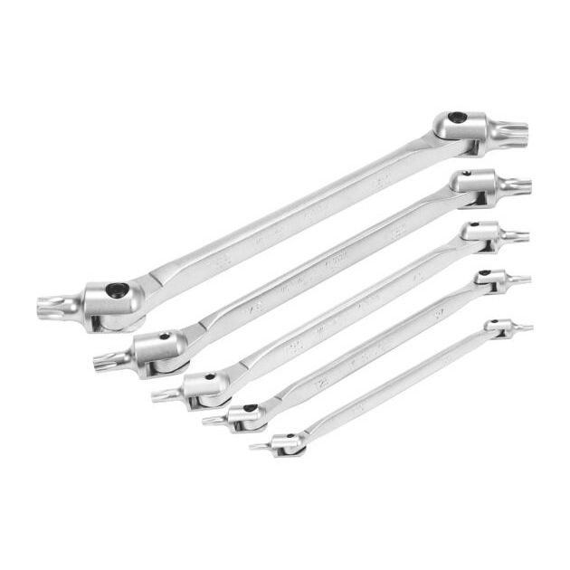 Набор ключей TORX 2-сторонних на шарнирах YATO, T15-T60, 5 шт, фото , изображение 2 | SNABZHENIE.com.ua