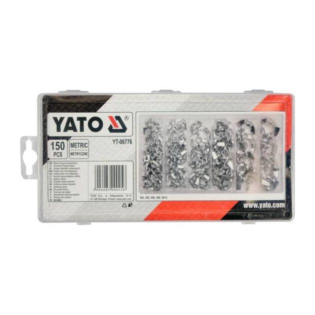 Гайки М4-М10 бабочка YATO в пластиковій коробці наб. 150 шт (YT-06776), фото , зображення 2 | SNABZHENIE.com.ua Гайки М4-М10 бабочка YATO в пластиковій коробці наб. 150 шт (YT-06776), фото , зображення 2 | SNABZHENIE.com.ua