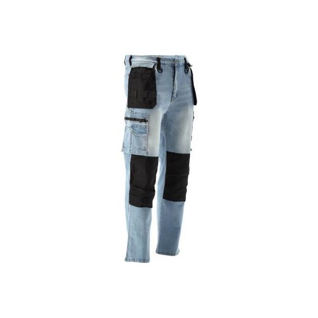 Штани джинсові YATO L/XL, 98-106 см, ріст 180-188 см, голубі, 17 кишень, фото , изображение 3 | SNABZHENIE.com.ua