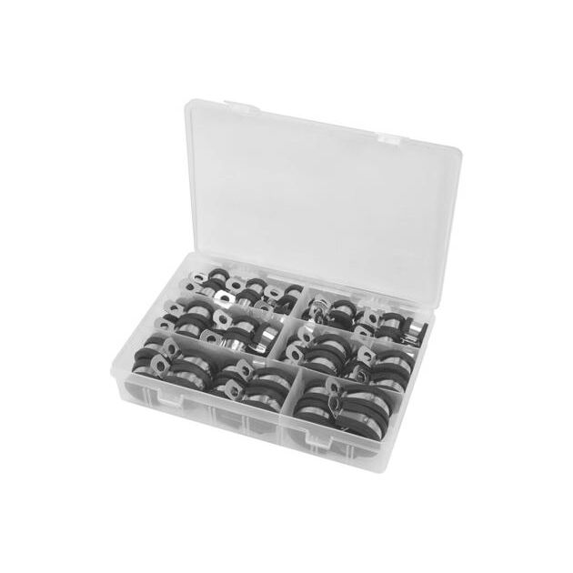 Хомути металево-гумові YATO: Ø= 6, 8, 10, 13, 16, 19 мм, 52 шт, фото , зображення 3 | SNABZHENIE.com.ua