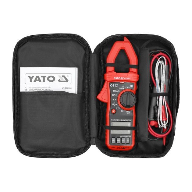 Мультиметр-кліщі для вимірювання електричних параметрів YATO: 10 мА - 1000 А [30], фото , зображення 5 | SNABZHENIE.com.ua
