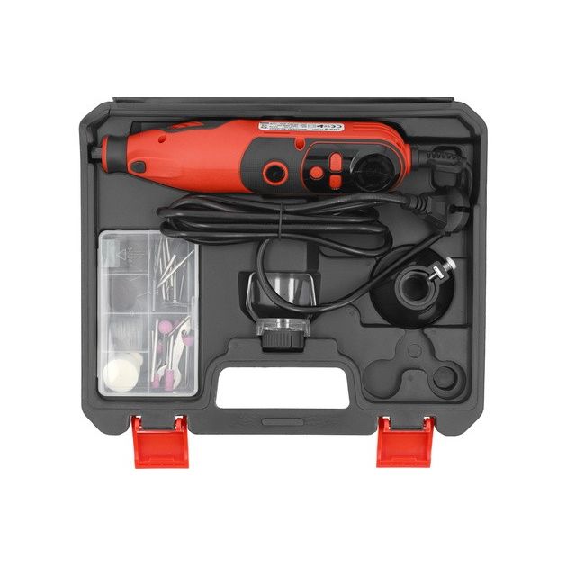 Мини-шлифмашинка YATO 230 В, 130 Вт, шпиндели Ø 2,3 и 3,2 мм, 83 эл., фото , изображение 2 | SNABZHENIE.com.ua