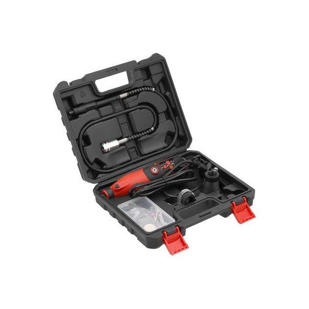 Мини-шлифмашинка YATO 230 В, 130 Вт, шпиндели Ø 2,3 и 3,2 мм, 83 эл., фото , изображение 4 | SNABZHENIE.com.ua