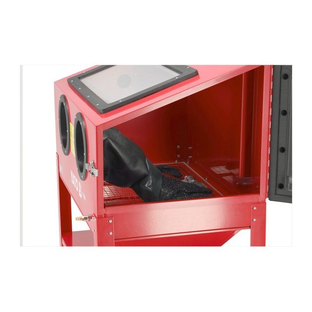 Піскоструйна камера електр 230 В YATO: 220 л, 0.27-0.82 МПа, спож.пов. 424-707 л/хв, 138х 94х 58 см, фото , зображення 6 | SNABZHENIE.com.ua