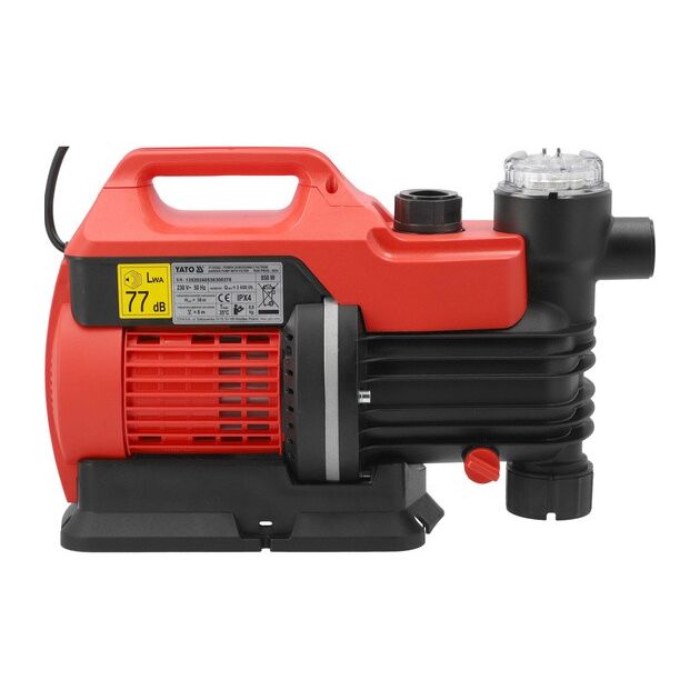 Насос водяной сетевой YATO 850Вт, 3600 л/ч, глубина 8м, высота 38м, фото , изображение 4 | SNABZHENIE.com.ua