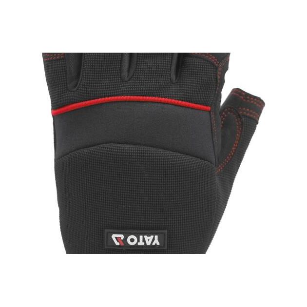 Защитные безпальцевые перчатки YATO с мягкими подушками, 11 размер, фото , изображение 5 | SNABZHENIE.com.ua