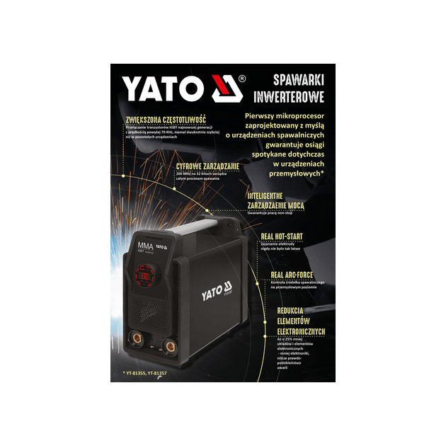 Инверторный сварочный аппарат YATO 30-140 А, 230 В, электроды Ø 1,6-3,2 мм, фото , изображение 12 | SNABZHENIE.com.ua Инверторный сварочный аппарат YATO 30-140 А, 230 В, электроды Ø 1,6-3,2 мм, фото , изображение 12 | SNABZHENIE.com.ua
