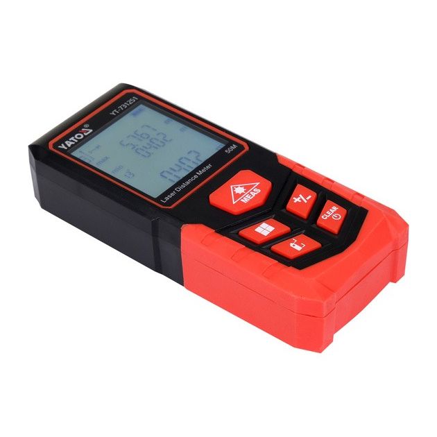 Лазерний далекомір YATO 50м, LCD-екран, похибка ±2мм, 2-AAA, фото , изображение 5 | SNABZHENIE.com.ua