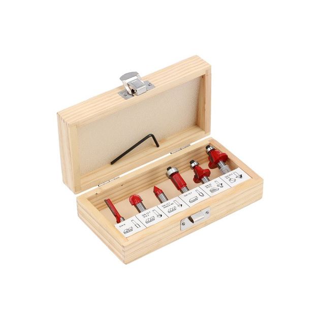 Фрезы по дереву YATO 8 мм, 6 шт, шпиндель [50] YT-68001, фото , изображение 2 | SNABZHENIE.com.ua