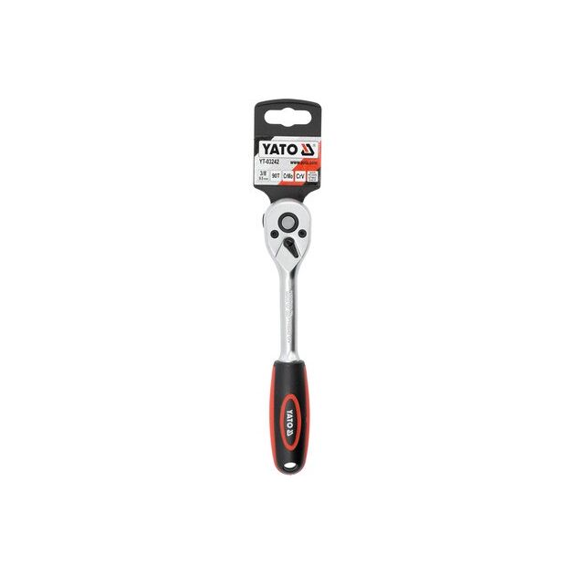 Тріщотка YATO 3/8 210 мм, 90 зубців, фото , изображение 4 | SNABZHENIE.com.ua