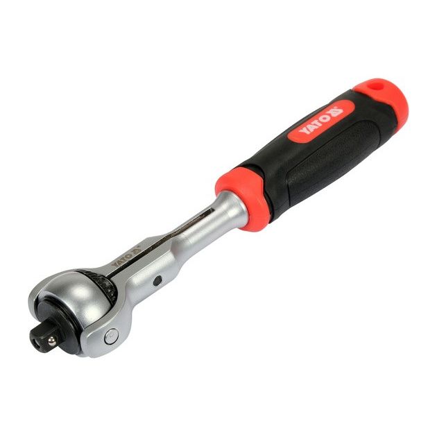 Тріщатка-вороток з обертальною головкою YATO, до квадрату 1/4", l= 145 мм [10/50], фото , зображення 5 | SNABZHENIE.com.ua