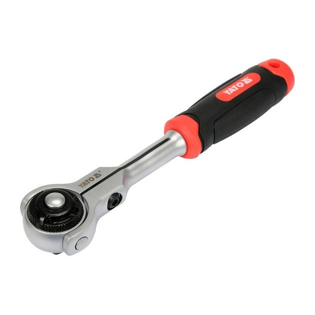 Тріщатка-вороток з обертальною головкою YATO, до квадрату 3/8", l= 195 мм [5/25], фото , зображення 3 | SNABZHENIE.com.ua