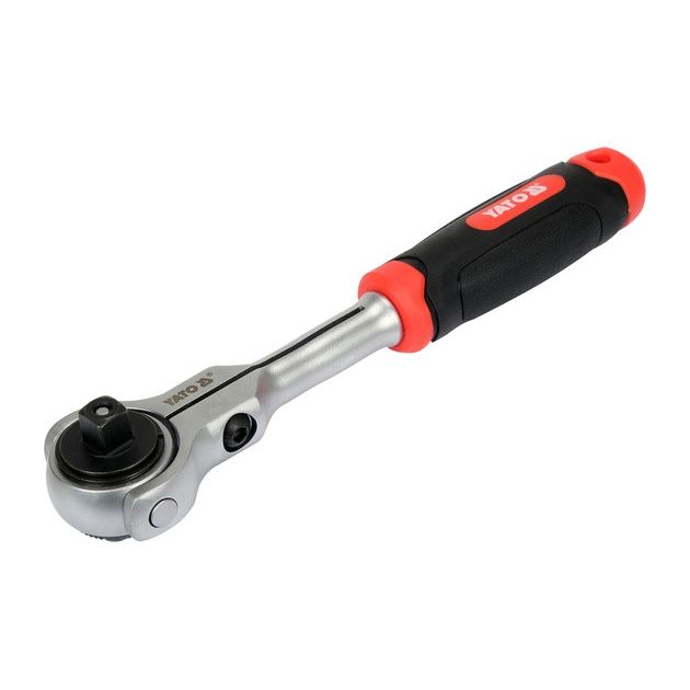 Тріщатка-вороток з обертальною головкою YATO, до квадрату 3/8", l= 195 мм [5/25], фото , зображення 4 | SNABZHENIE.com.ua