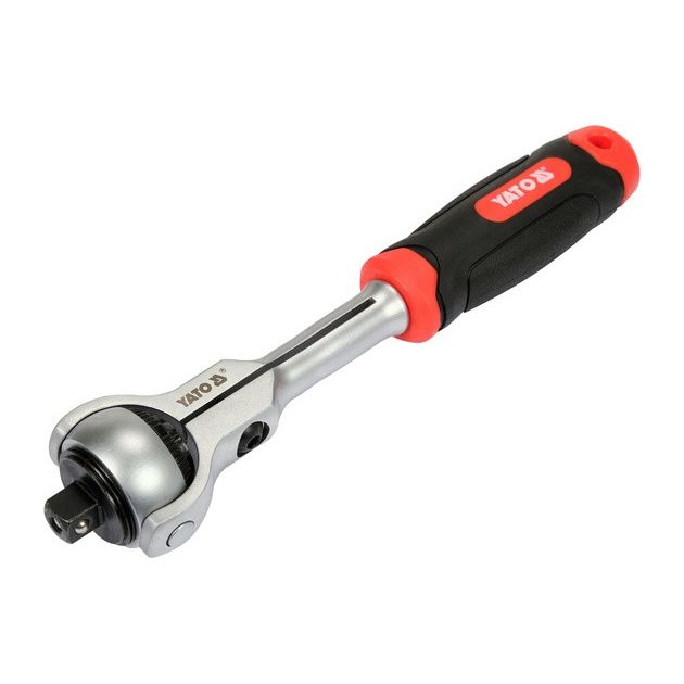 Тріщатка-вороток з обертальною головкою YATO, до квадрату 3/8", l= 195 мм [5/25], фото , зображення 5 | SNABZHENIE.com.ua