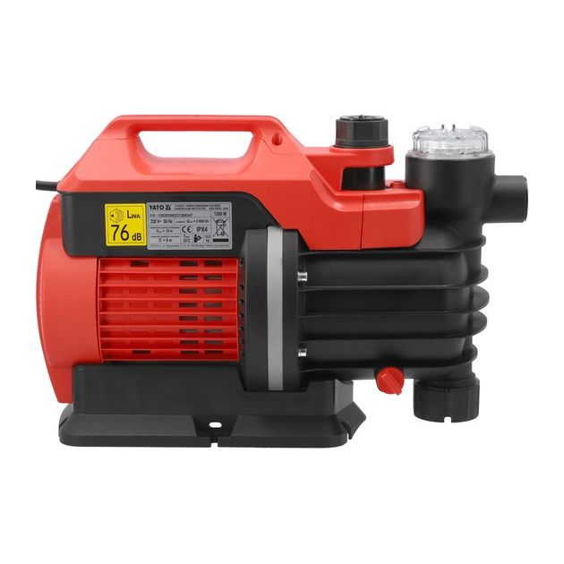 Насосная станция YATO: 1300 Вт, 5000 л/ч, глубина 8м, высота 53м, фото , изображение 4 | SNABZHENIE.com.ua