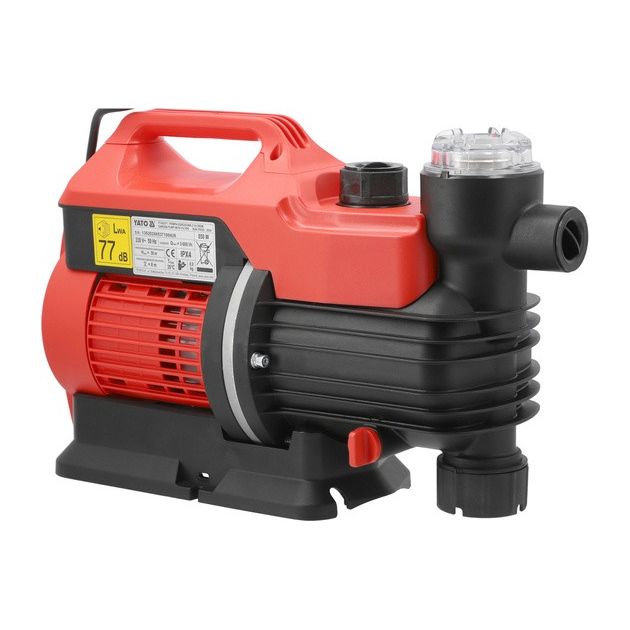 Насосная станция YATO, 850 Вт, 3600 л/ч, глубина 8м, высота 38м, фото , изображение 2 | SNABZHENIE.com.ua