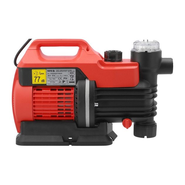 Насосная станция YATO, 850 Вт, 3600 л/ч, глубина 8м, высота 38м, фото , изображение 4 | SNABZHENIE.com.ua