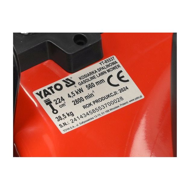 Газонокосарка бензинова YATO з приводом: 4,5 кВт, ширина різання: Ø= 56 см, травозбірник - 62 л, фото , зображення 15 | SNABZHENIE.com.ua Газонокосарка бензинова YATO з приводом: 4,5 кВт, ширина різання: Ø= 56 см, травозбірник - 62 л, фото , зображення 15 | SNABZHENIE.com.ua