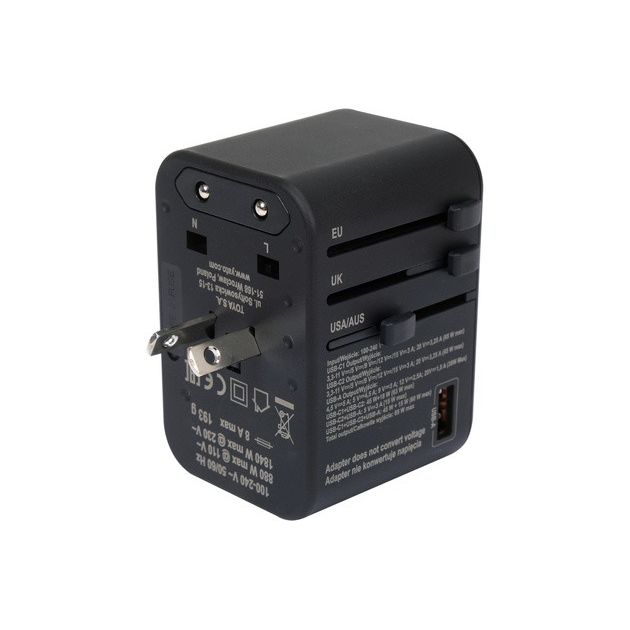 Адаптер-розетка YATO 110-240 В, 8А, універсальні гнізда і вилки, фото , изображение 5 | SNABZHENIE.com.ua