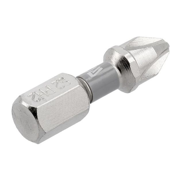 Насадка YATO PH2 25мм, 6-гран 1/4, никель, 2шт. YT-78001, фото , зображення 3 | SNABZHENIE.com.ua