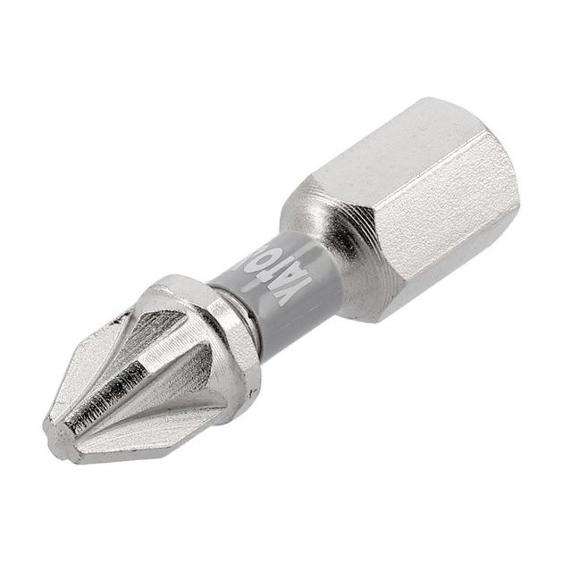 Насадка викруткова YATO PZ2 25мм, шпиндель 1/4, 2шт, никель, фото , изображение 2 | SNABZHENIE.com.ua