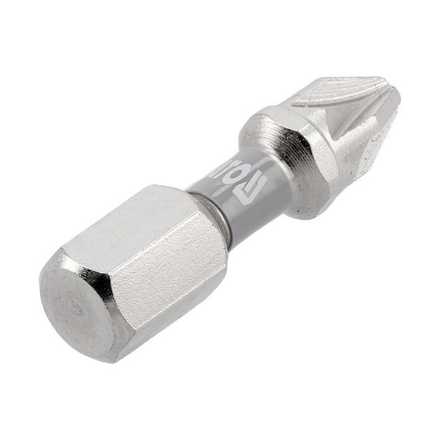 Насадка викруткова YATO PZ2 25мм, шпиндель 1/4, 2шт, никель, фото , изображение 3 | SNABZHENIE.com.ua
